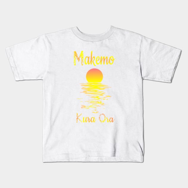 MAKEMO (sunset) Kids T-Shirt by Nesian TAHITI